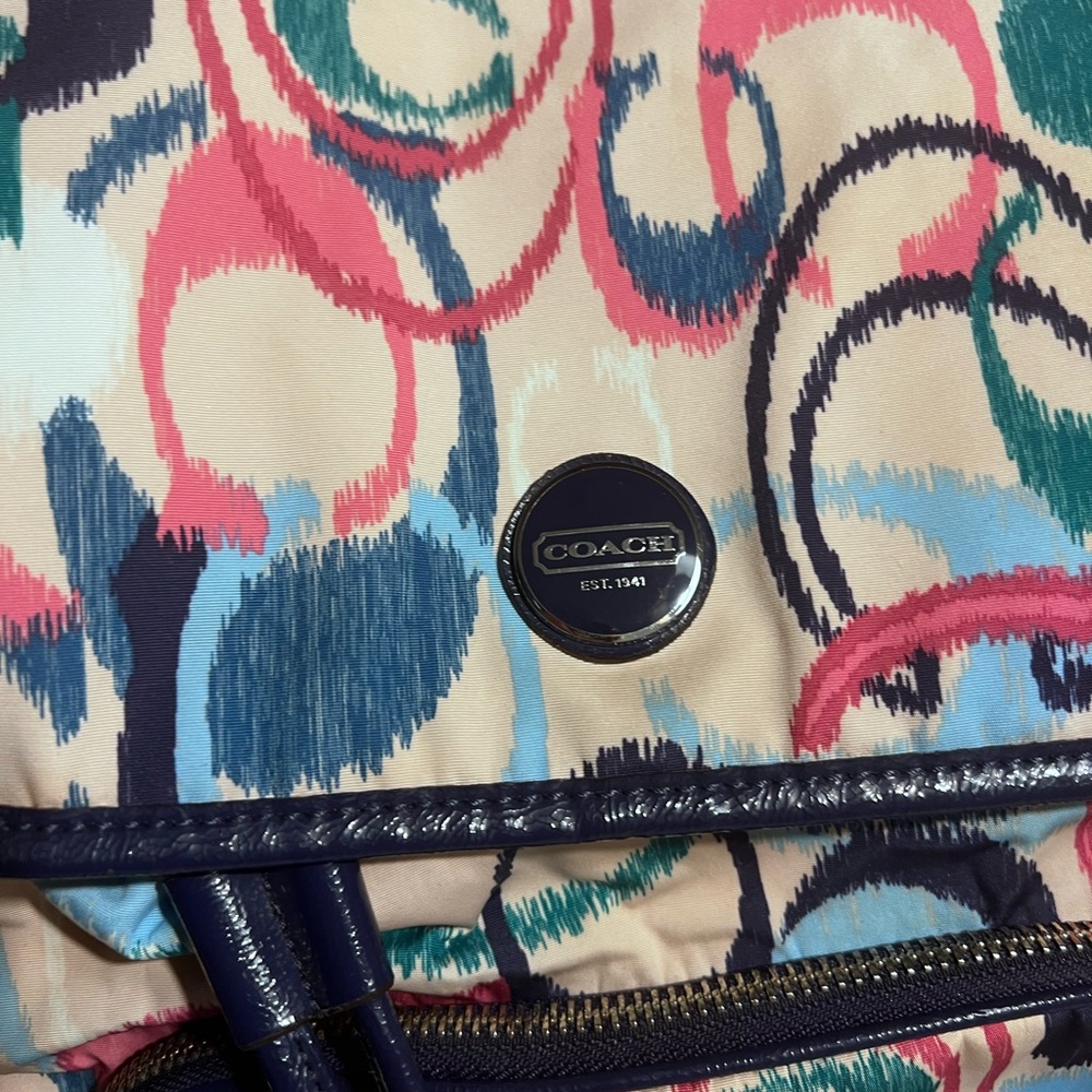 Coach RARE Multicolor Pink Blue Backpack - Picture 3 of 6
